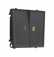 2-кл проходной выключатель с подсветкой 3200K 10A-250V Ambrella Volt SIGMA, Графит Мягкое касание