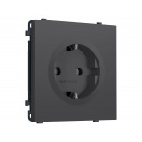 Электрическая розетка 50Hz 2P+E с/з 16A-250V Ambrella Volt SIGMA, Графит Мягкое касание