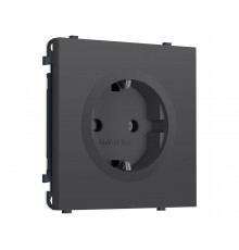 Электрическая розетка 50Hz 2P+E с/з 16A-250V Ambrella Volt SIGMA, Графит Мягкое касание