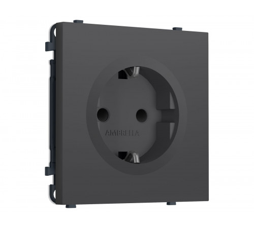 Электрическая розетка 50Hz 2P+E с/з с/ш 16A-250V Ambrella Volt SIGMA, Графит Мягкое касание