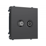 Розетка TV оконечной + SAT 5-862MHz 3.5dB/950-2150MHz 3.8dB Ambrella Volt SIGMA, Графит Мягкое касание