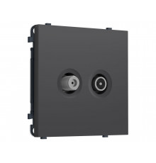 Розетка TV оконечной + SAT 5-862MHz 3.5dB/950-2150MHz 3.8dB Ambrella Volt SIGMA, Графит Мягкое касание
