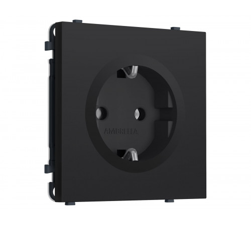 Электрическая розетка 50Hz 2P+E с/з 16A-250V Ambrella Volt SIGMA, Черный Мягкое касание