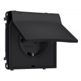 Электрическая розетка 50Hz 2P+E с/з с/ш и крышкой IP44 16A-250V Ambrella Volt SIGMA, Черный Мягкое касание