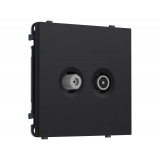 Розетка TV оконечной + SAT 5-862MHz 3.5dB/950-2150MHz 3.8dB Ambrella Volt SIGMA, Черный Мягкое касание