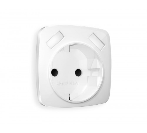 Лицевая панель для электрической розетки с/з со шторками 2USB A+A Ambrella Volt OMEGA, Белый глянец