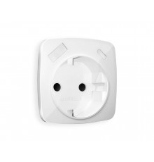 Лицевая панель для электрической розетки с/з со шторками 2USB A+C Ambrella Volt OMEGA, Белый глянец