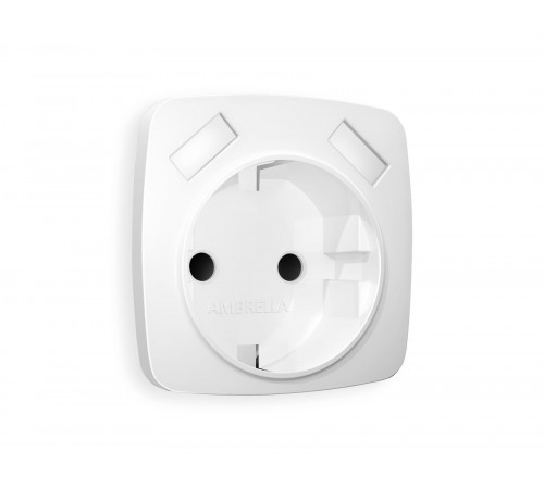 Лицевая панель для электрической розетки с/з со шторками 2USB A+A Ambrella Volt OMEGA, Белый матовый