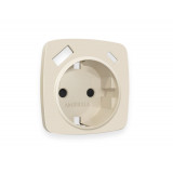 Лицевая панель для электрической розетки с/з со шторками 2USB A+C Ambrella Volt OMEGA, Бежевый матовый