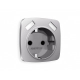 Лицевая панель для электрической розетки с/з со шторками 2USB A+A Ambrella Volt OMEGA, Сталь матовый