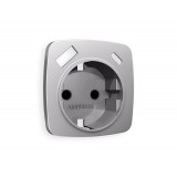 Лицевая панель для электрической розетки с/з со шторками 2USB A+C Ambrella Volt OMEGA, Сталь матовый
