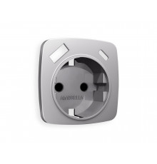 Лицевая панель для электрической розетки с/з со шторками 2USB A+C Ambrella Volt OMEGA, Сталь матовый