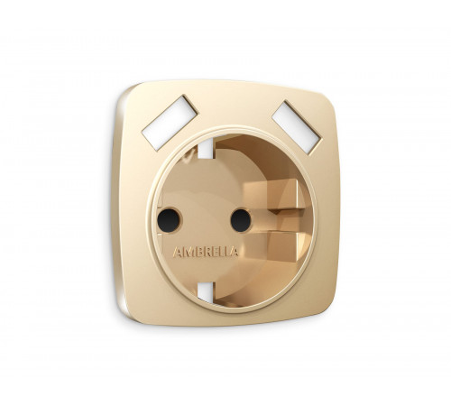 Лицевая панель для электрической розетки с/з со шторками 2USB A+A Ambrella Volt OMEGA, Шампань