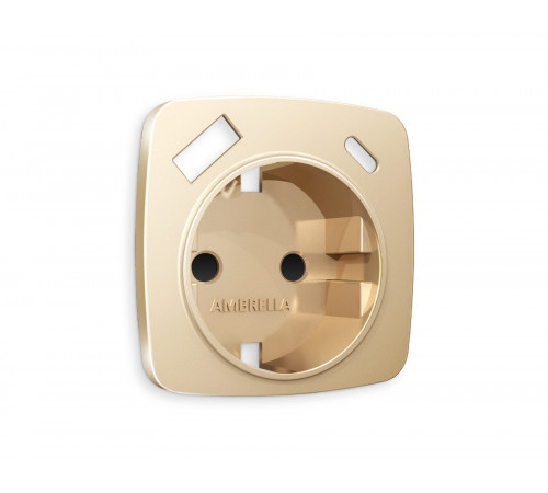 Лицевая панель для электрической розетки с/з со шторками 2USB A+C Ambrella Volt OMEGA, Шампань