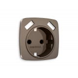 Лицевая панель для электрической розетки с/з со шторками 2USB A+A Ambrella Volt OMEGA, Темная бронза матовый