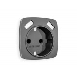 Лицевая панель для электрической розетки с/з со шторками 2USB A+A Ambrella Volt OMEGA, Антрацит серый