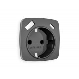 Лицевая панель для электрической розетки с/з со шторками 2USB A+C Ambrella Volt OMEGA, Антрацит серый