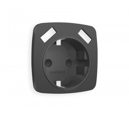 Лицевая панель для электрической розетки с/з со шторками 2USB A+A Ambrella Volt OMEGA, Графит Мягкое касание