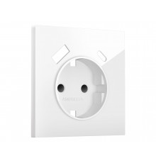 Лицевая панель для электрической розетки с/з со шторками 2USB A+C Ambrella Volt SIGMA, Белый глянец
