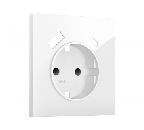Лицевая панель для электрической розетки с/з со шторками 2USB A+C Ambrella Volt SIGMA, Белый глянец
