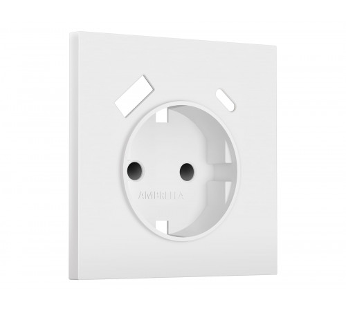 Лицевая панель для электрической розетки с/з со шторками 2USB A+C Ambrella Volt SIGMA, Белый матовый