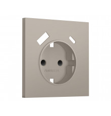 Лицевая панель для электрической розетки с/з со шторками 2USB A+C Ambrella Volt SIGMA, Серо-бежевый матовый