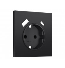 Лицевая панель для электрической розетки с/з со шторками 2USB A+C Ambrella Volt SIGMA, Черный матовый