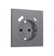 Лицевая панель для электрической розетки с/з со шторками 2USB A+C Ambrella Volt SIGMA, Платиново-серый Мягкое касание