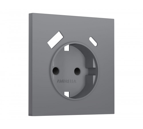 Лицевая панель для электрической розетки с/з со шторками 2USB A+C Ambrella Volt SIGMA, Платиново-серый Мягкое касание