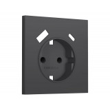 Лицевая панель для электрической розетки с/з со шторками 2USB A+C Ambrella Volt SIGMA, Графит Мягкое касание