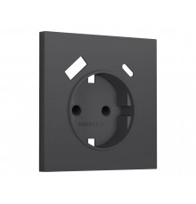 Лицевая панель для электрической розетки с/з со шторками 2USB A+C Ambrella Volt SIGMA, Графит Мягкое касание