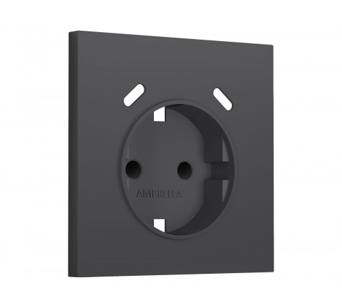 Лицевая панель для электрической розетки с/з со шторками 2USB C+C Ambrella Volt SIGMA, Графит Мягкое касание