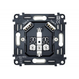 Электрическая розетка 2USB A+A 18W (быстрая зарядка) с/з на винтовых зажимах Ambrella Volt, Серый