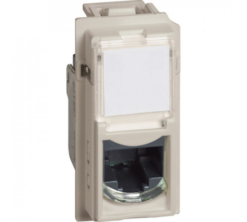 Розетка компьютерная RJ45 Cat.6а (UTP) Living Now, одинарная, цвет - песочный