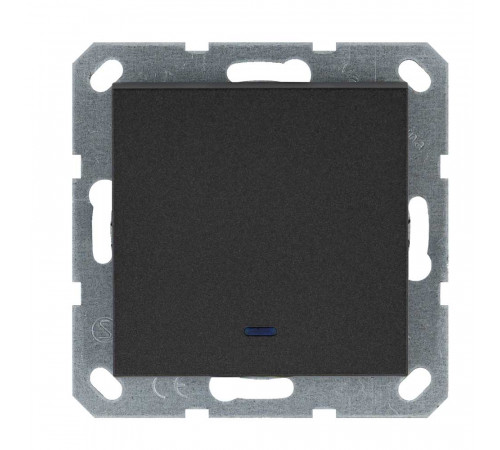 Jasmart G Антрацит Выключатель 1-кл проходной с подсветкой 10A 250V~