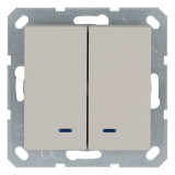 Jasmart G Тауп Выключатель 2-кл с подсветкой 10A 250V~