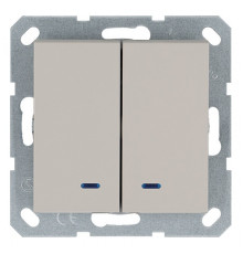 Jasmart G Тауп Выключатель 2-кл с подсветкой 10A 250V~