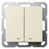 Jasmart G Слоновая кость Выключатель 2-кл с подсветкой 10A 250V~