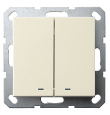 Jasmart G Слоновая кость Выключатель 2-кл с подсветкой 10A 250V~