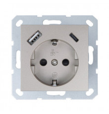 Jasmart G Шампань Розетка USB A+C 65W, 220-240Вт, 50-60Мгц