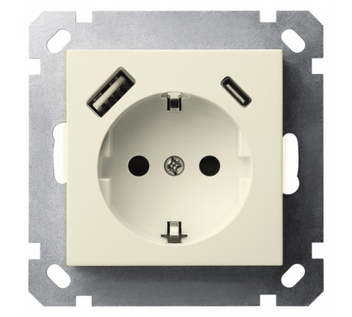 Jasmart G Слоновая кость Розетка USB A+C 65W, 220-240Вт, 50-60Мгц