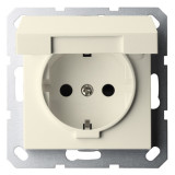 Jasmart G Слоновая кость Розетка с/з с крышкой и защитными со шторками 16A 250V~ 2P+T