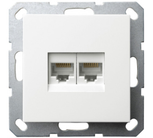 Jasmart G Белый глянцевый Розетка RJ45 2-ая, 6 категория