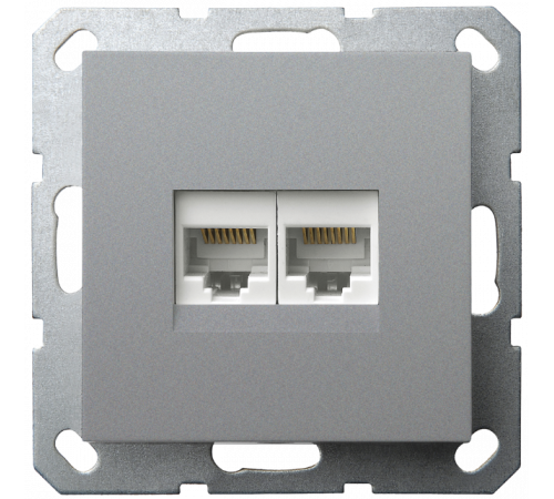 Jasmart G Алюминий Розетка RJ45 2-ая, 6 категория