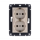 Розетка штепсельная SCHUKO двойная 16A/250 В Kollinger REA-032GD, золотой