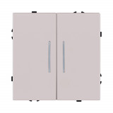 Выключатель 2-клавишный 10А/250В с LED подсветкой Kollinger Eclipse EC-010CM, кашемир матовый
