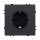 Розетка штепсельная SCHUKO 16A/250 В Kollinger Eclipse EC-014BK, черный матовый