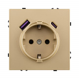 Розетка штепсельная SCHUKO 16A/250 В с USB A+C 20W Kollinger Eclipse EC-016GD, золотой
