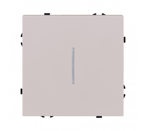 Выключатель 1-клавишный проходной 10А/250В с LED подсветкой Kollinger Eclipse EC-008CM, кашемир матовый