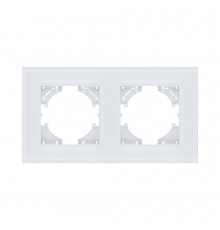 Рамка 2-постовая, стекло Kollinger Reflex MG RM2WH, белый